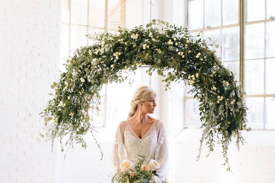 Bride at the alter