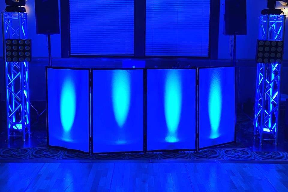 DJ booth with Lighting