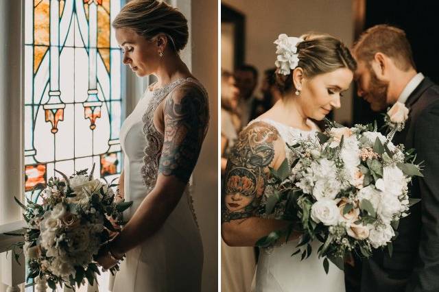 Textured wedding bouquet