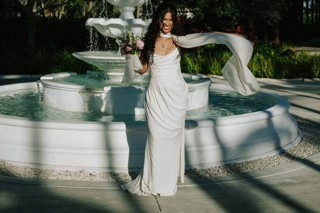 Bride with Water Fountain