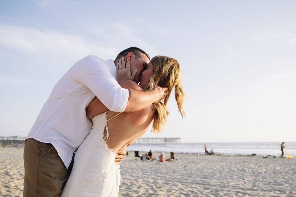 Beach elopement.