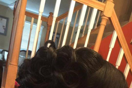 Side view of updo
