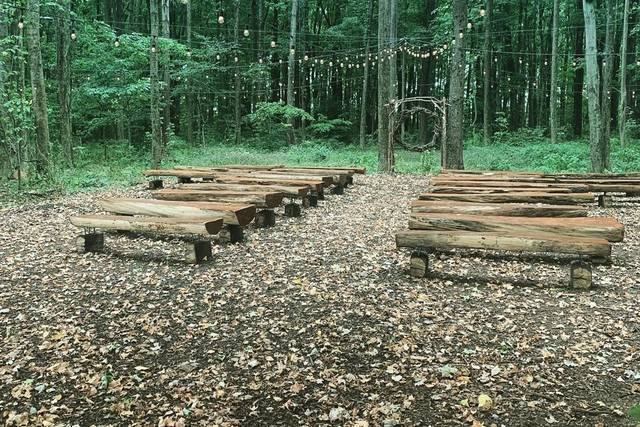 Woods ceremony benches and str