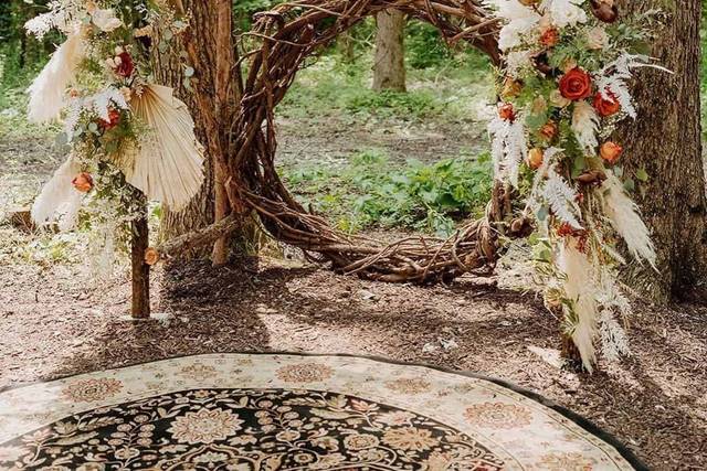 Floral arch in the forest