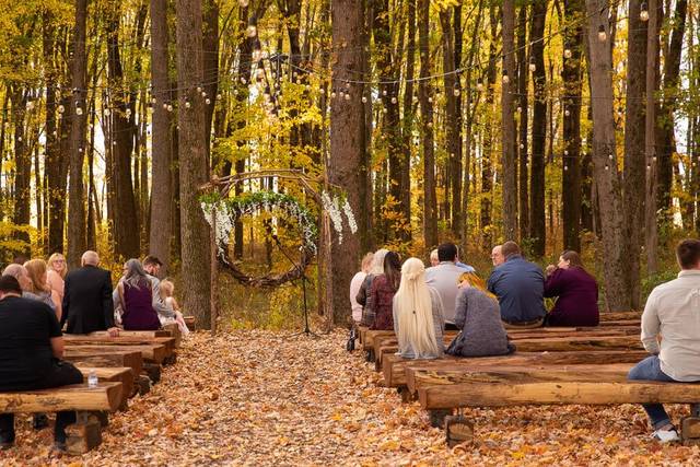 Fall ceremony in the woods