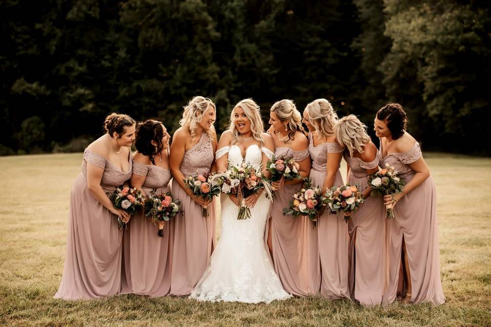 Bride and her girls