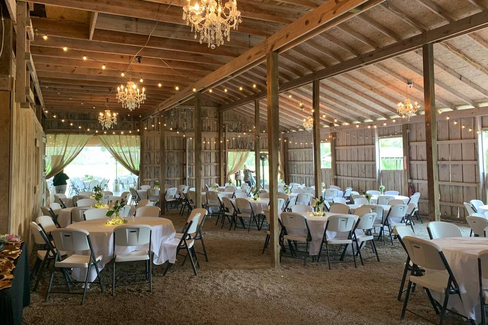 Inside the barn