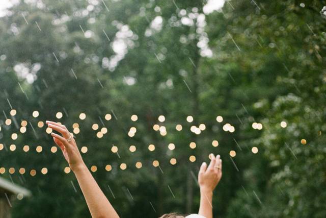 Cheering in rain