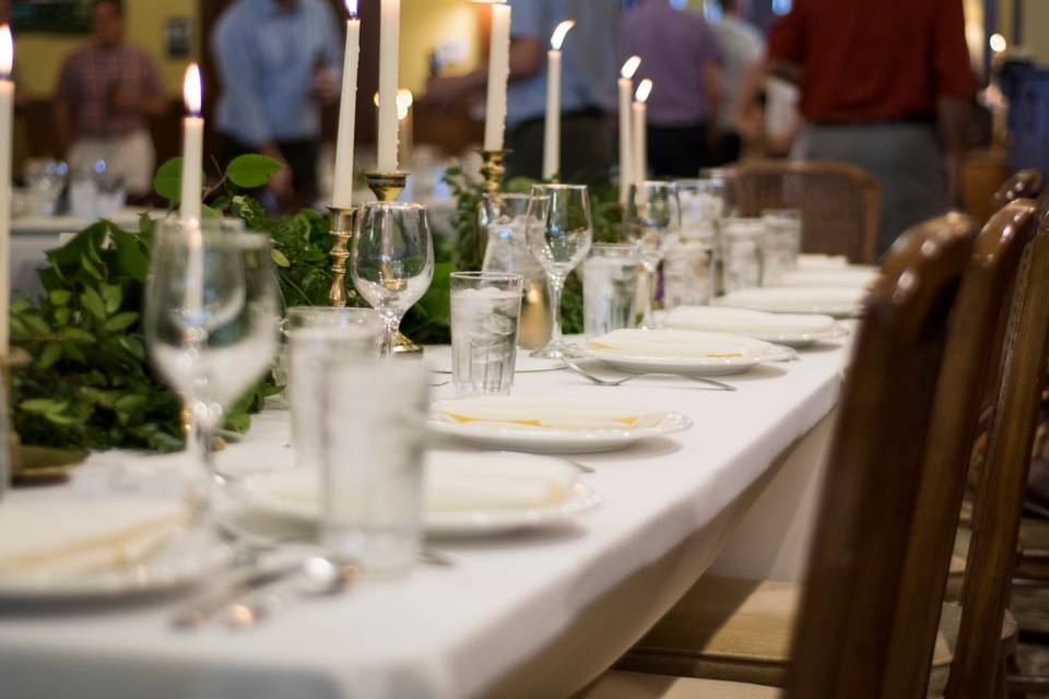 Table setting in Main Hall