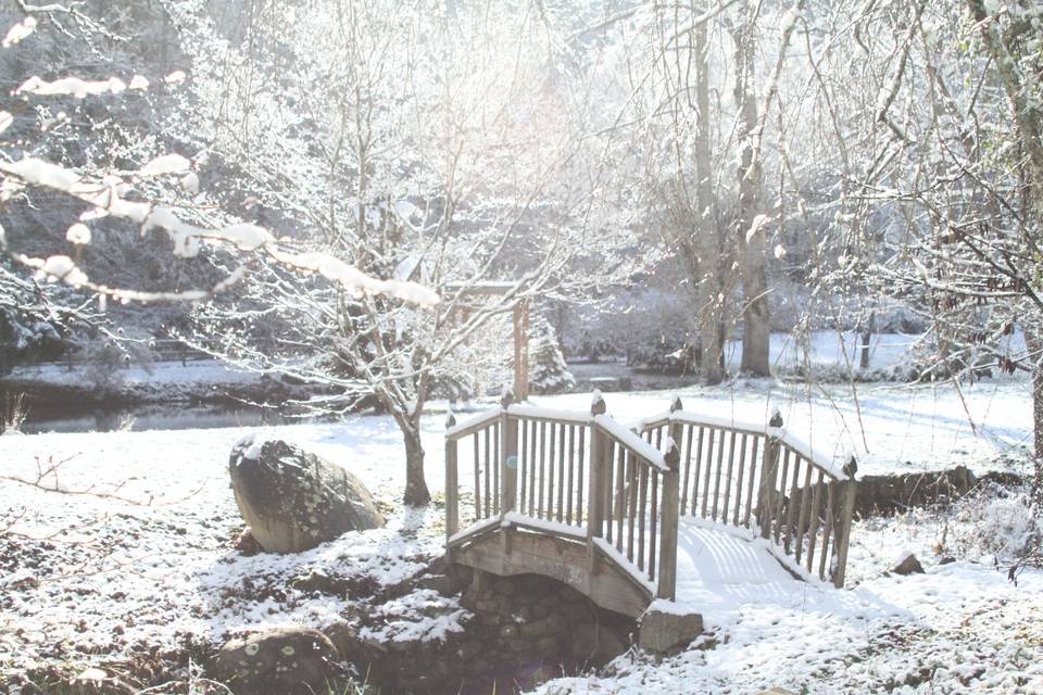 Snowy bridge