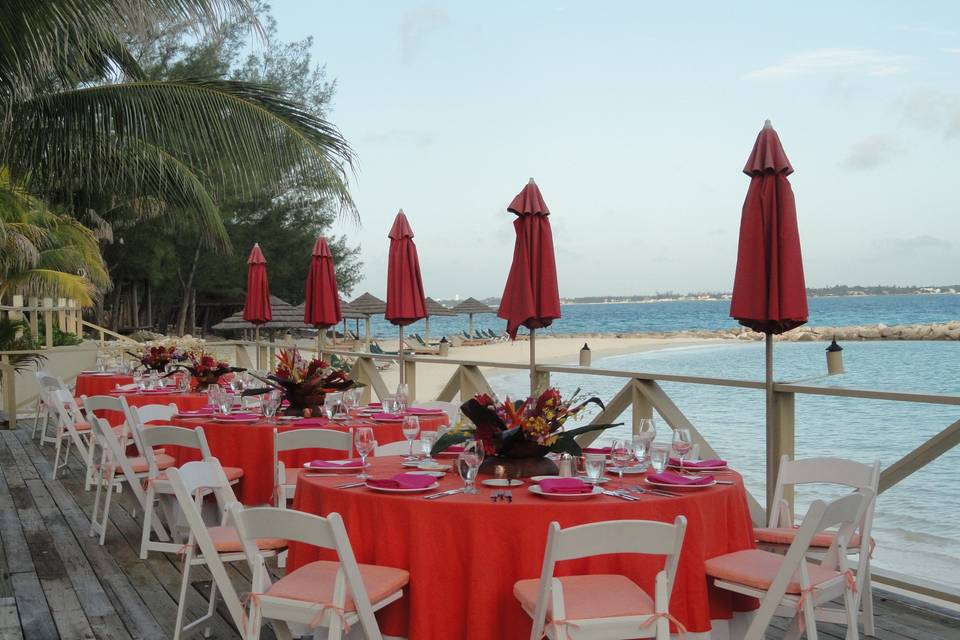 Wedding reception private island Sandals Bahamas