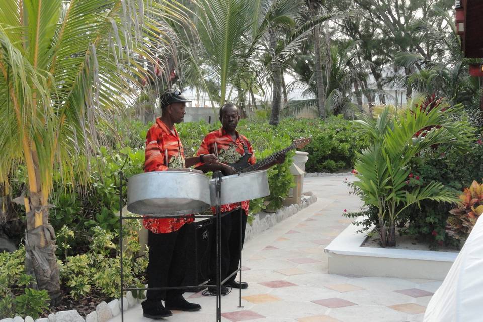 Steel drums on Sandals Bahamas private island
