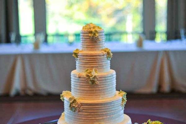 Multiple layered wedding cake