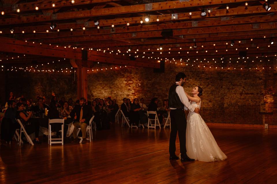 First dance at brewery wedding