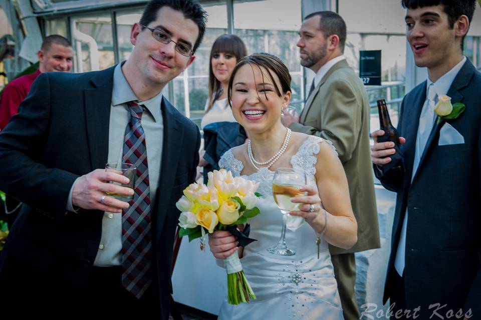 The happy bride and groom