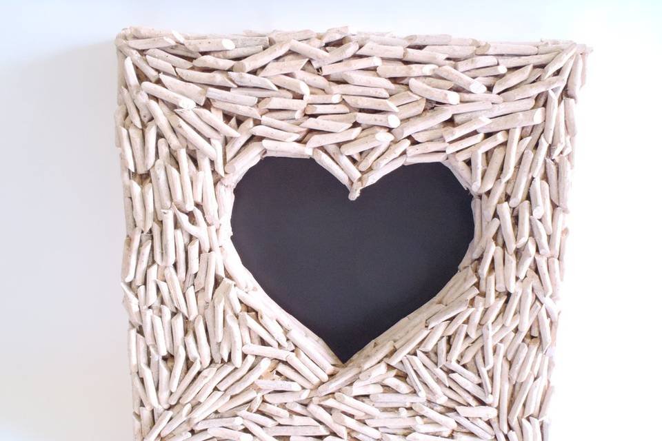 Coffee Wood Heart Shape Chalkboard