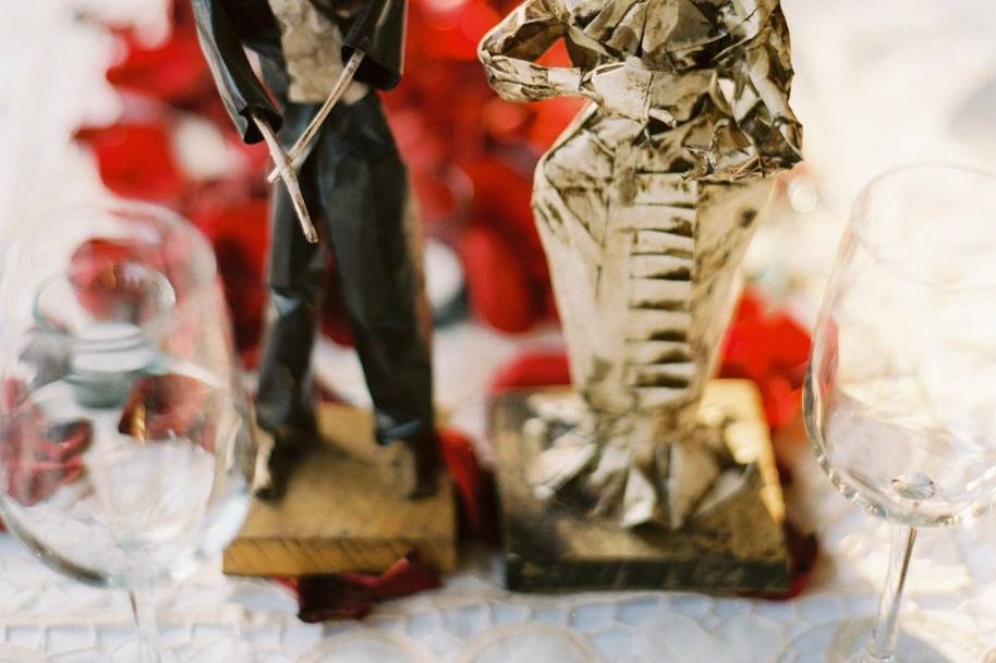 Dia De Los Muertos Bride & Groom Cake Toppers