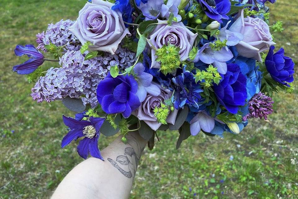 Purple & Blues Bridal Bouquet