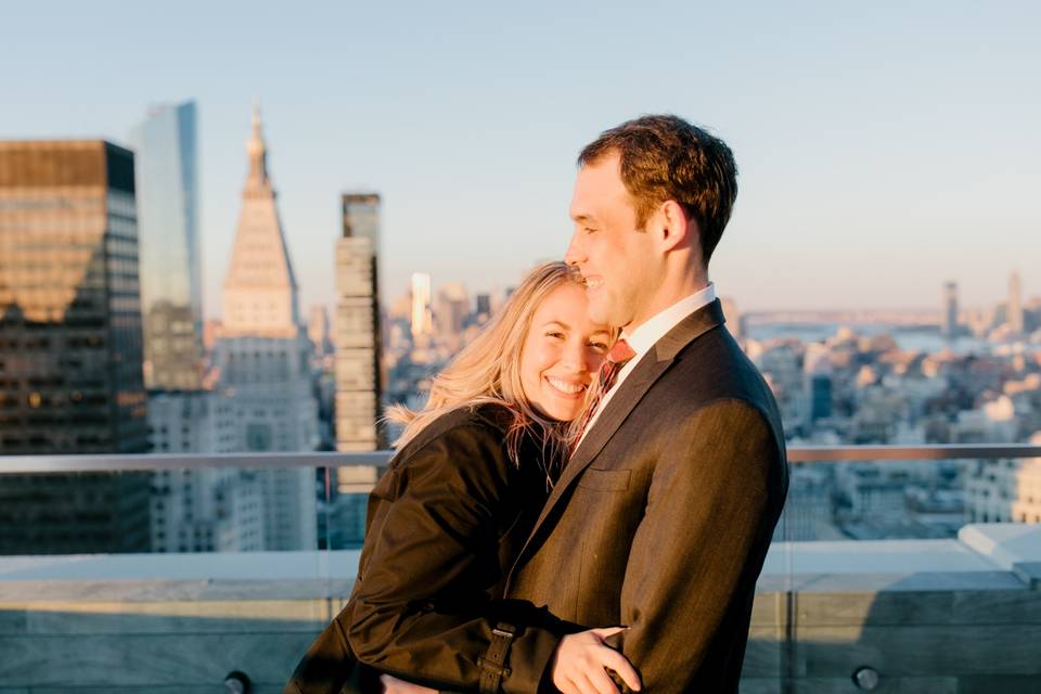 NYC rooftop engagement