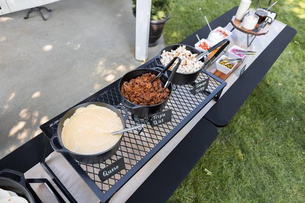 Taco bar with meats