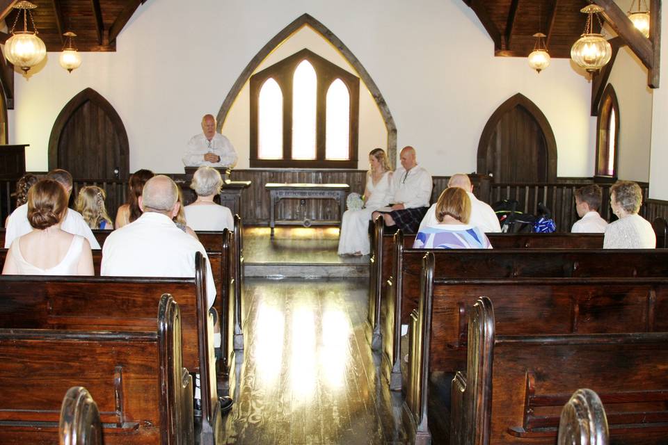 Interior of the 1800s Historic Replica Church