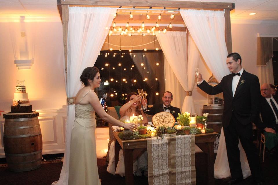 Toasting the couple