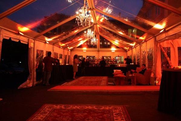 Evening event under a 40'x80' Century pole tent.