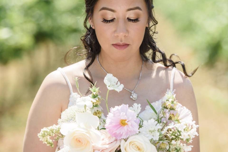Polished half updo
