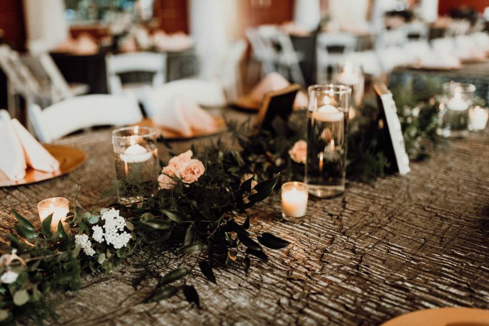 Rustic romance table settings