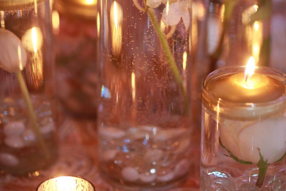 Glass vase candle holders