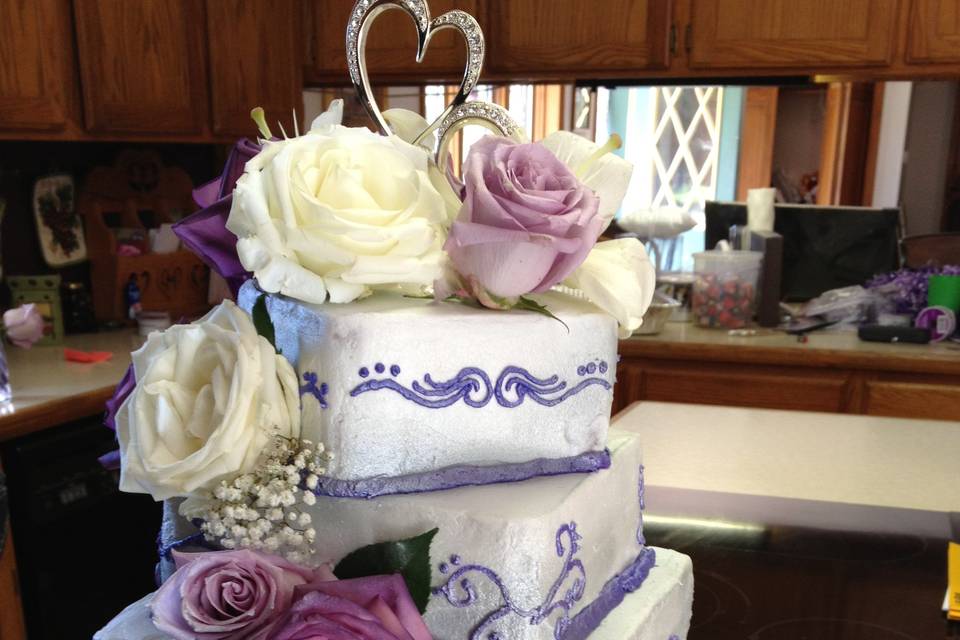 Purple white wedding