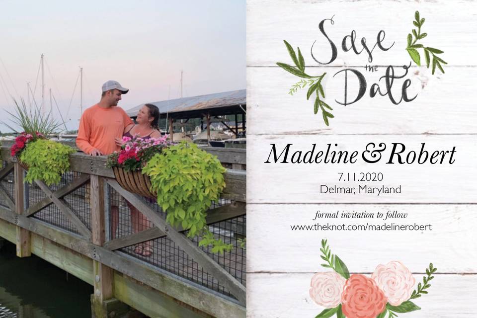 Rustic Roses Save the Date