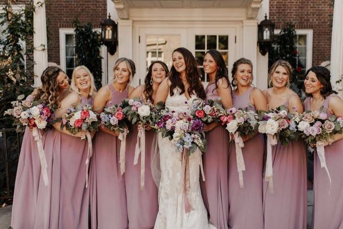 Magical flowers and bridal party