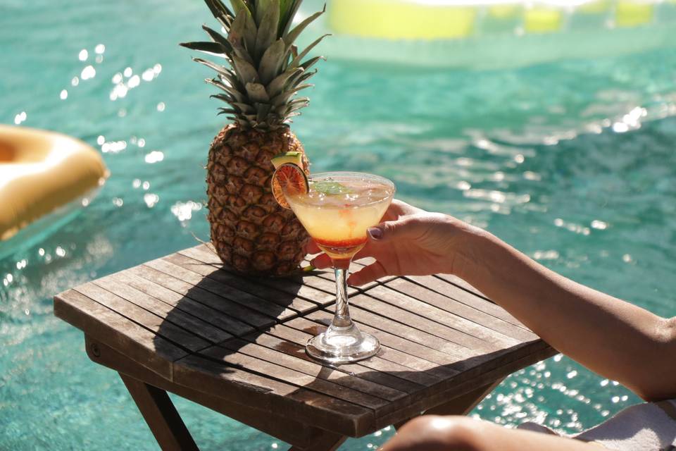 Cocktails at pool