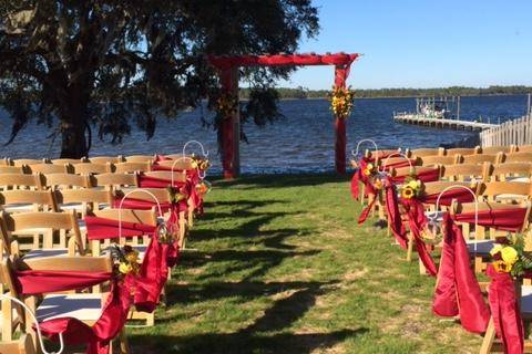 Fall wedding aisle