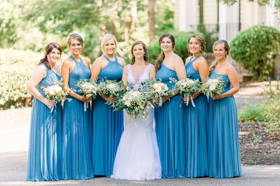 Cheap spa hotsell blue bridesmaid dresses