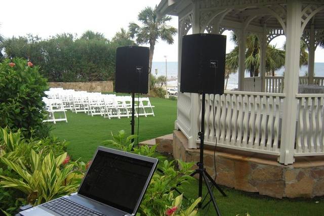 DJ equipment set up