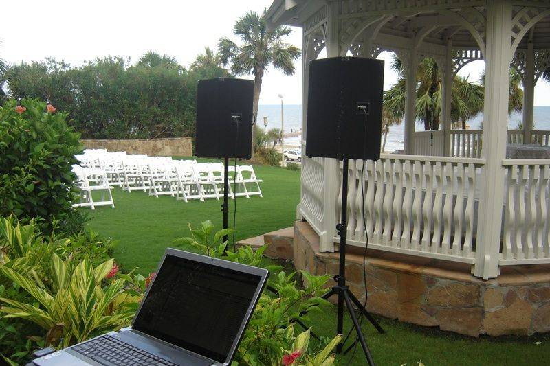 DJ equipment set up