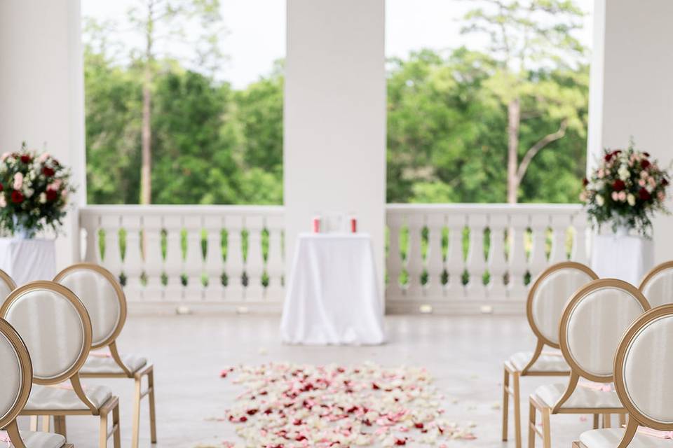 Newlywed Shot on Patio