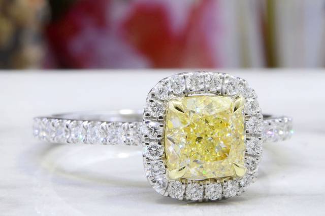 Cushion Halo Engagement Ring