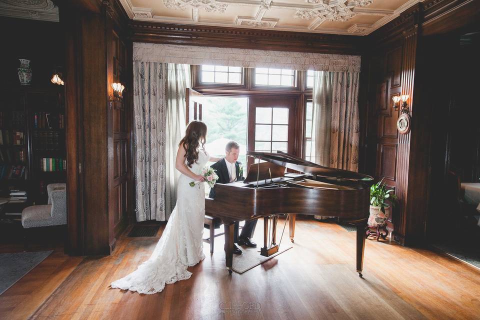 Groom playing the piano