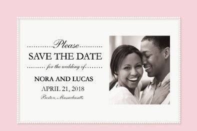 123Print Save the Date - Pretty in Pearls (with Photo)