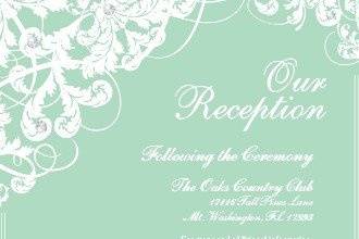 123Print Wedding Reception Cards: Sensational Seafoam Ceremony