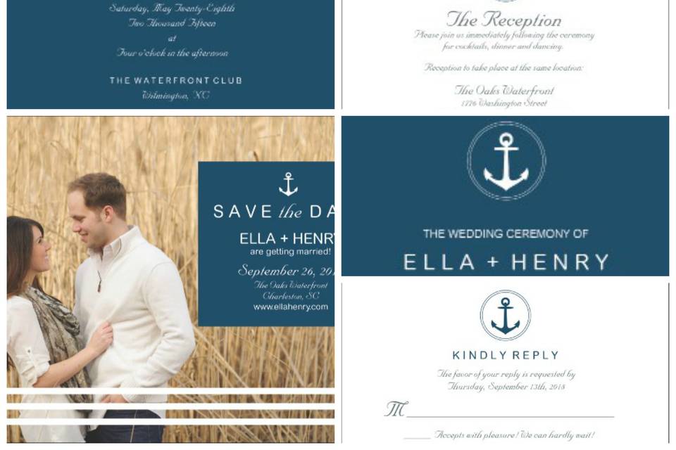 Blue and white casual Wedding design by 123Print - 