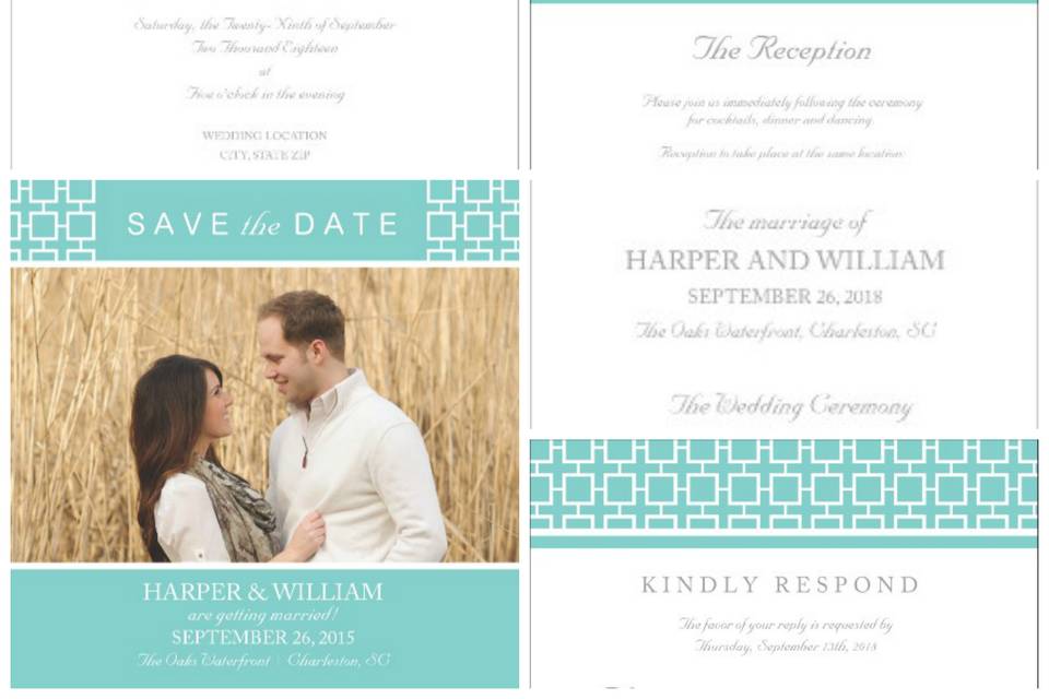 Blue and white modern Wedding design by 123Print - 