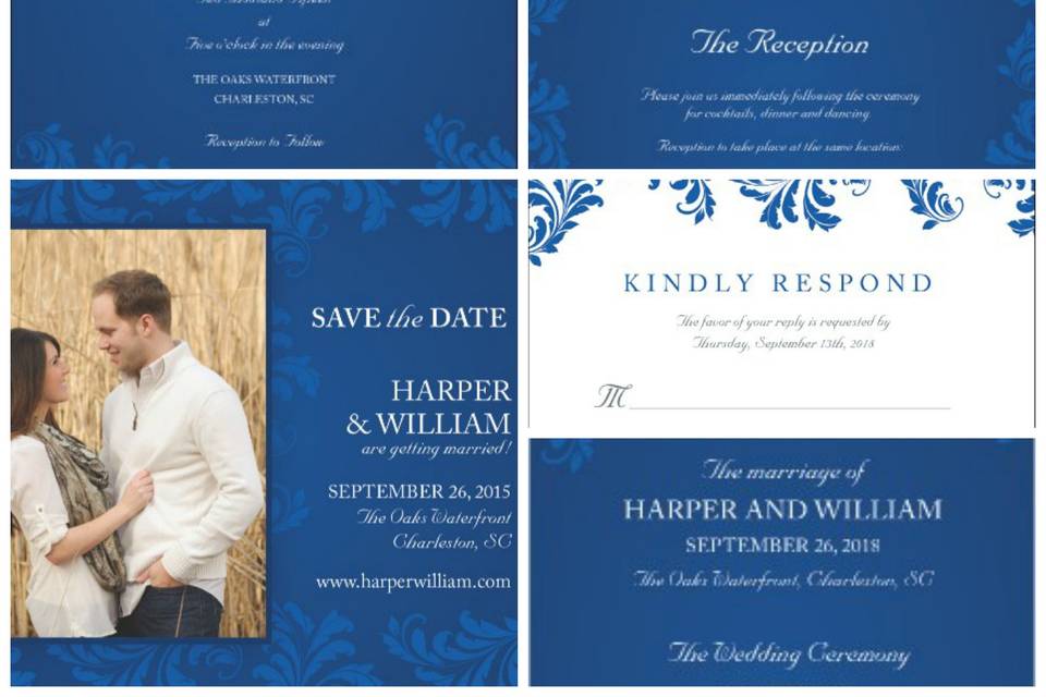 Blue and white classic Wedding design by 123Print - 
