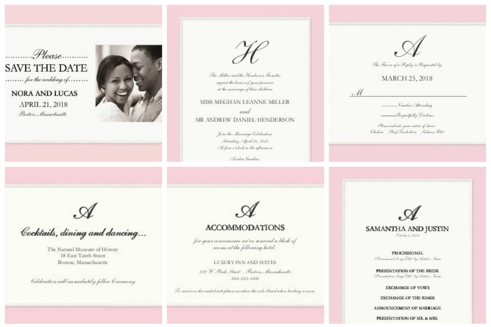 Pink and white glamorous Wedding design by 123Print - 
