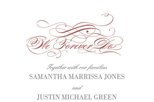 Forever Flourish Marsala Wedding Invitation at 123Print