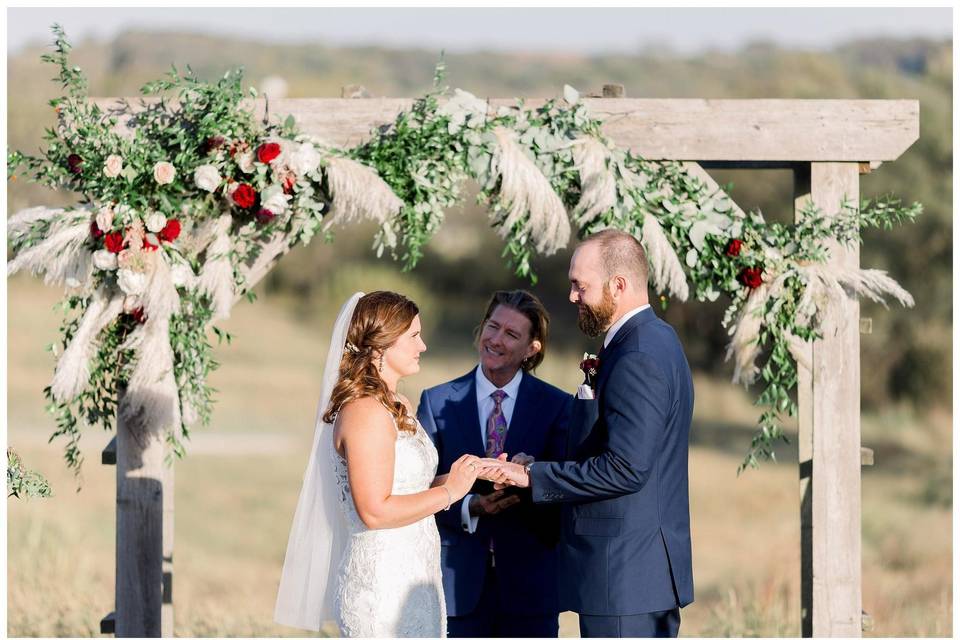 At the altar.