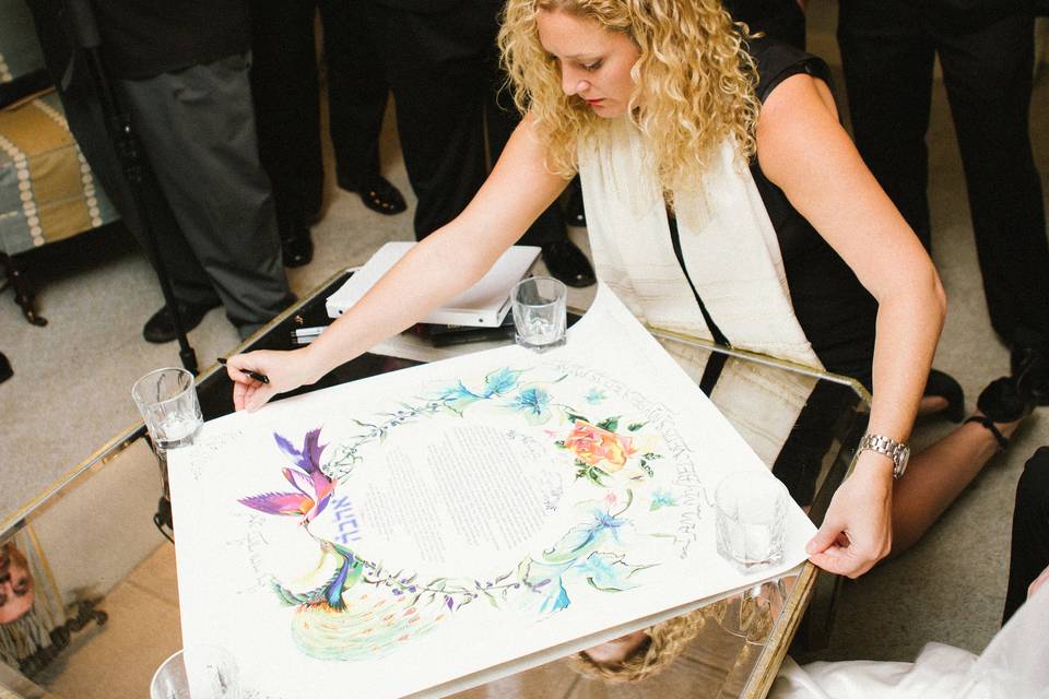 Signing the Kettubah